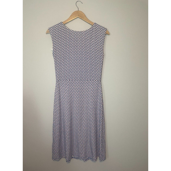 Boden Marina Floral Jersey Sleeveless Dress Size 6R Blue Red White Modest - Picture 3 of 7